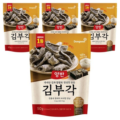 🇰🇷 ขนมโบราณเกาหลี YANGBAN GIMBUGAK, 50g, 4 แพ็ค