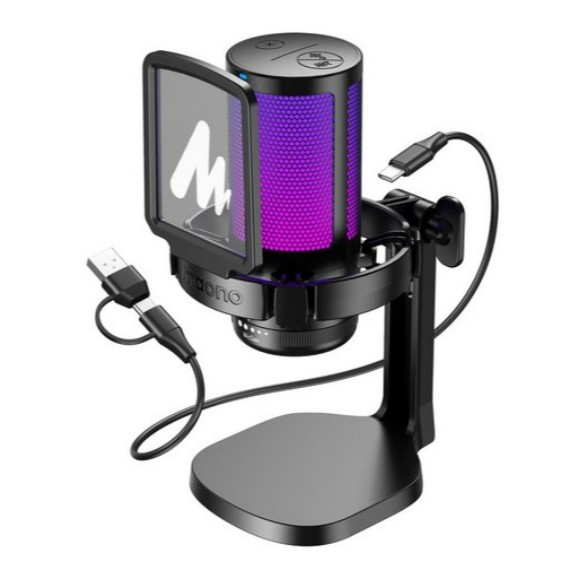 Maono One-Touch Noise-Canceling USB Condenser Gaming Microphone DGM20 – ลดเสียงรบกวน 4 ชั้น, อัตราตั