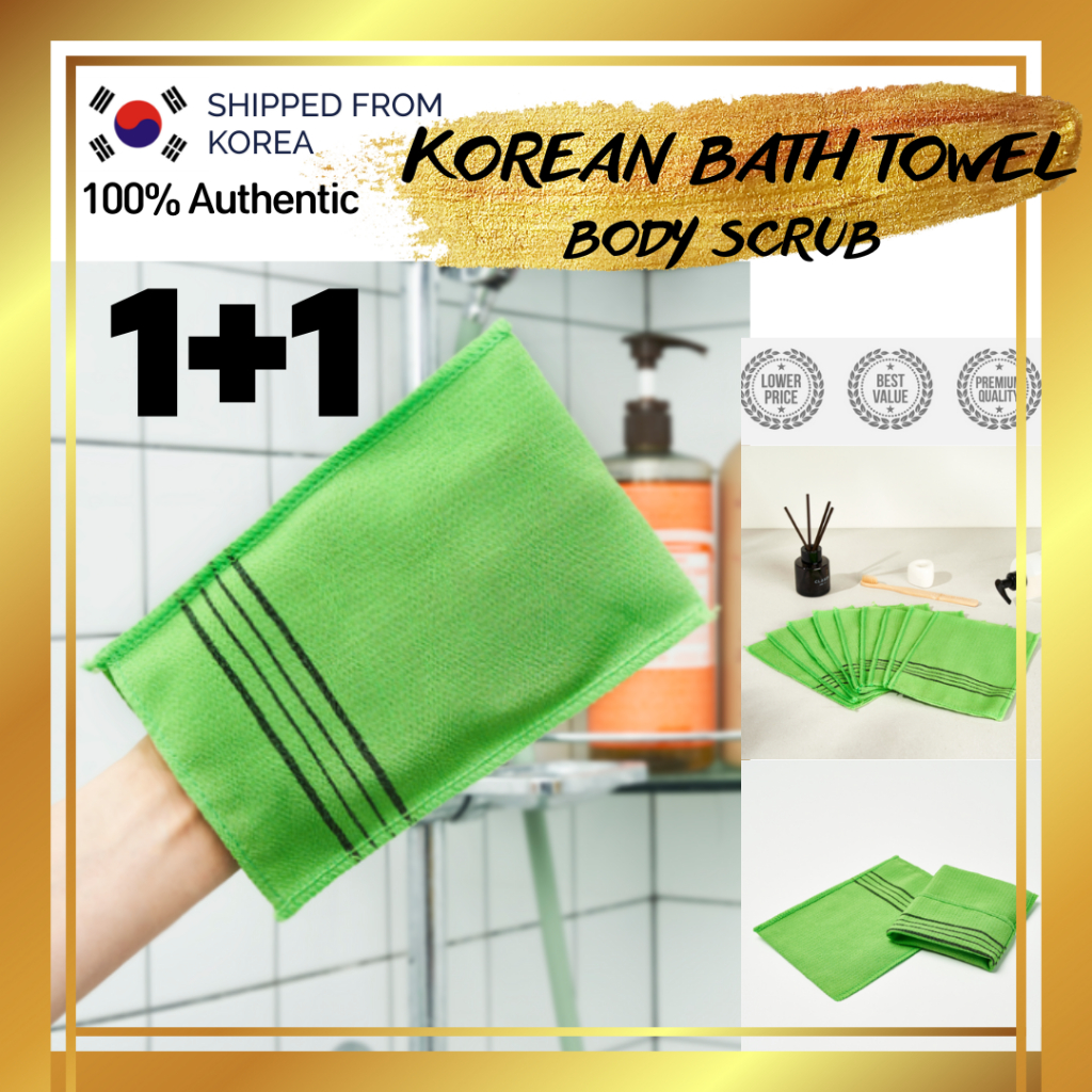 [1+1] Korean Hot ITEM Asian Exfoliating Bath Italy Towel ขัดผิวกาย / ผ้าเช็ดตัวและเสื้อคลุมอาบน้ํา ผ