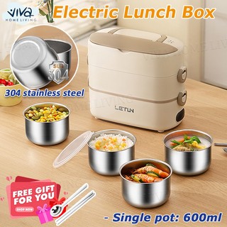 VIVA 4-in-1 Electric Lunch Box Portable Food Warmer & Heater Set | 1.2L/2.4L Capacity | Stainless Stee Fast Heating | SG