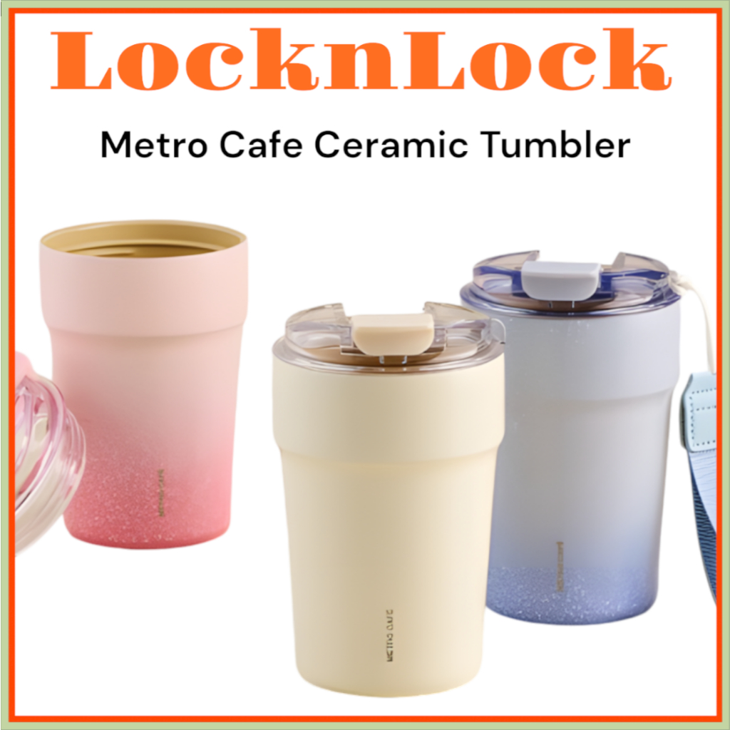 [LocknLock] Metro Cafe Ceramic Tumbler 400ml LHC4356 (วานิลลา / สตรอเบอร์รี่ / บลูเบอร์รี่)