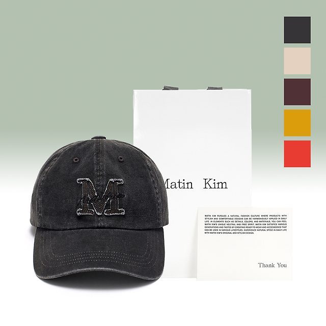 ❤️[MATIN KIM] MATINO CURSIVE BALL CAP ของแท้ 100%