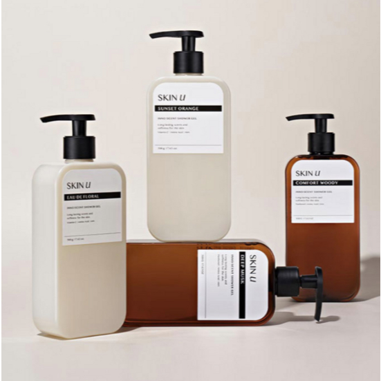 [SKIN U] INNO:SCENT Shower Gel 500g & Body Lotion 350g & Body Scrub