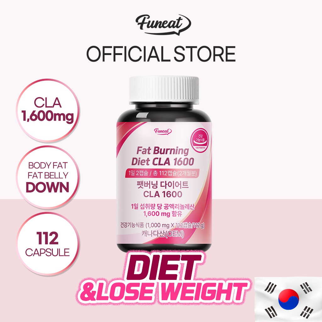 Funeat Fat Burning Diet CLA 1600 1000mg การจัดการน้ําหนัก Metabolsm รองรับ Daily Care 112 แคปซูล