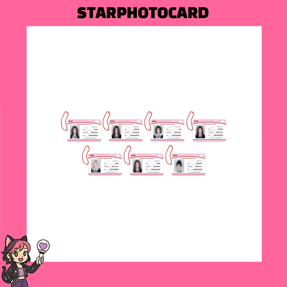 BABYMONSTER 1ST ANNIVERSARY STUDENT ID CARD KEYRING