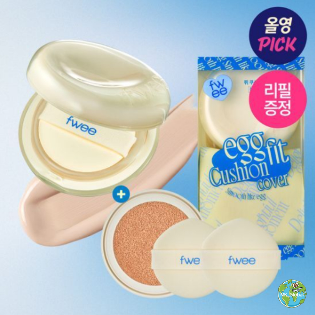 [FWEE] Cushion Egg-fit Cover SPF50+ PA+++ 5 สี +รีฟิล+2 พัฟ