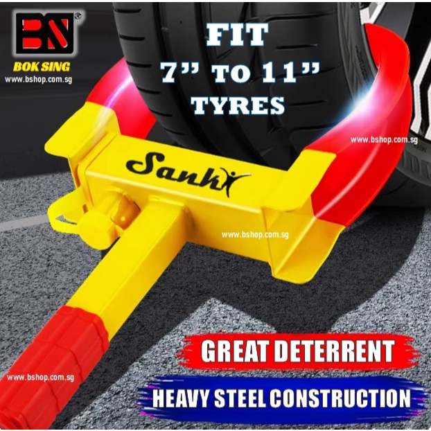 SANKI HEAVY DUTY WHEEL CLAMP/ WHEEL LOCK CLAMP/ LORRY WHEEL LOCK/ CAR WHEEL CLAMP- 9HOLES