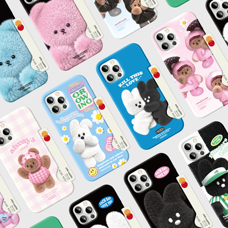 เคสโทรศัพท์เกาหลี เข้ากันได้กับ iPhone เพิ่ม 16 Series Card Storage Hard Matte Slim ดีไซน์น่ารัก Galaxy Samsung
