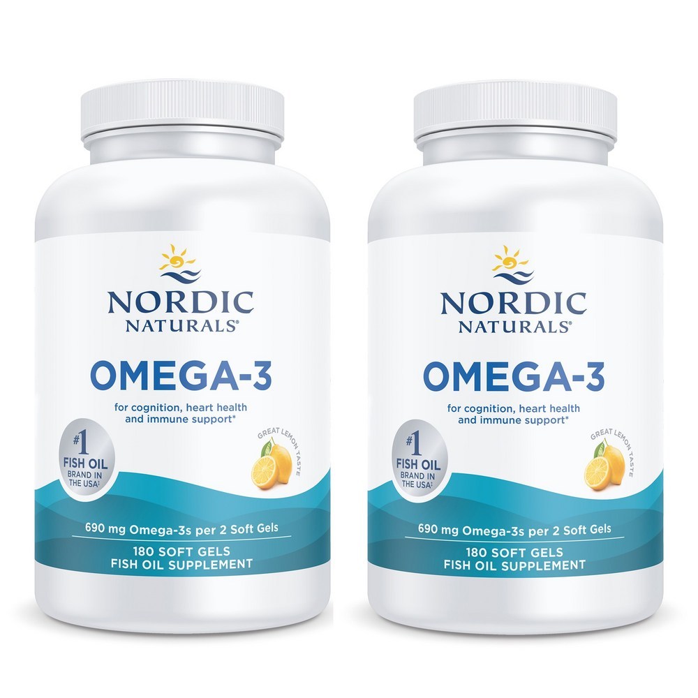 Nordic Naturals Omega-3 690mg ซอฟท์เจลรสมะนาว 180 จํานวน แพ็ค 2 ชิ้น