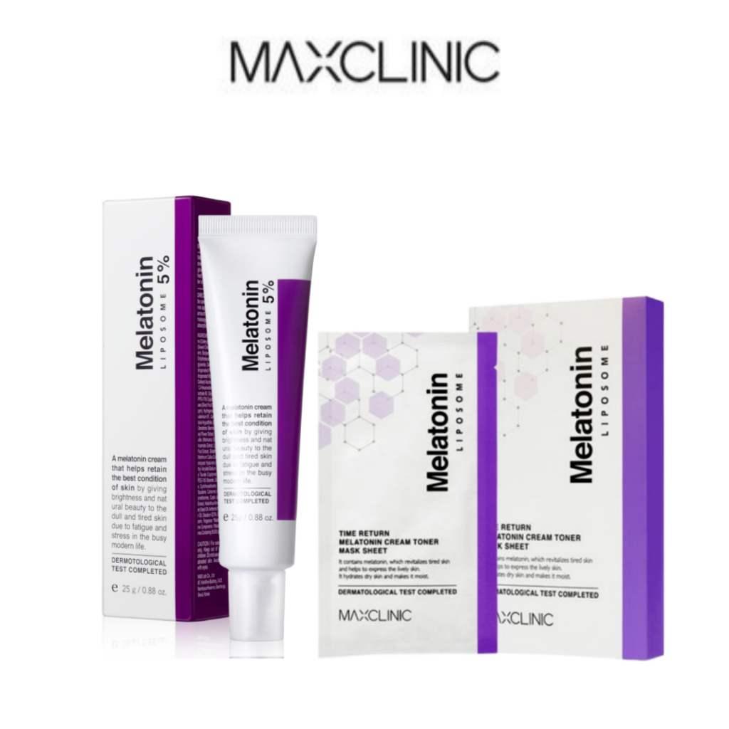 MAXCLINIC Time Return Melatonin Cream & Mask Sheets | Anti-Aging Overnight Skincare Treatment for Ra