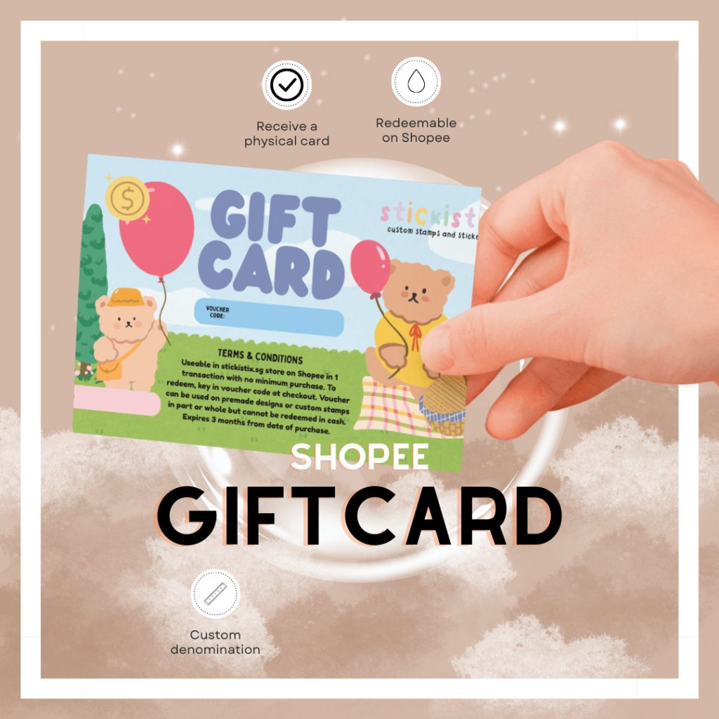บัตรของขวัญ Shopee พร้อมรหัส Voucher ในรูปแบบการ์ดทางกายภาพ Giftcard