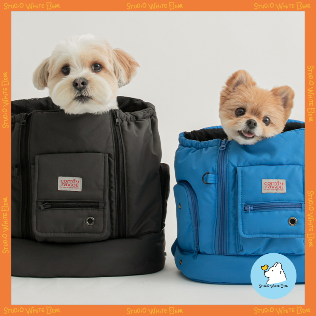 ❗️พรีออเดอร์❗️[BITEME] Comfy Ravioli Ten-mile Bag Dog Carrier - City Blue / Beige / Charcoal