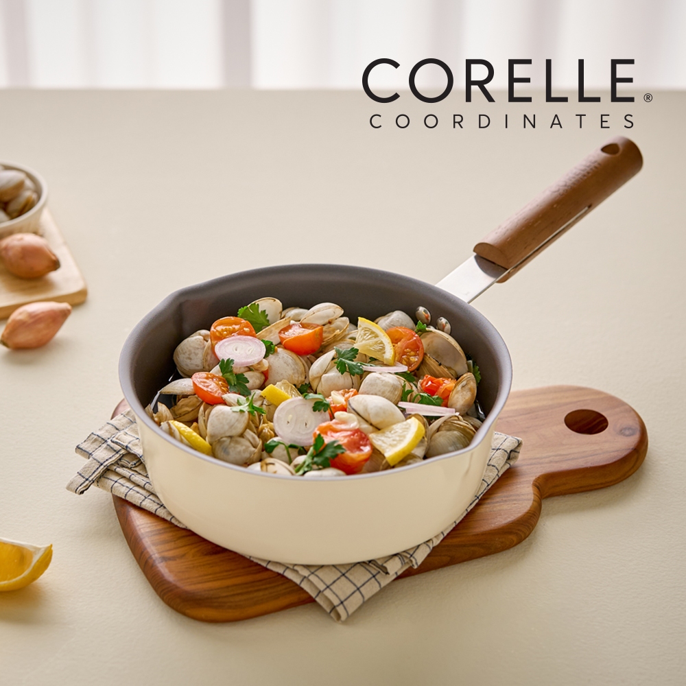 CORELLE กระทะนอนสติ๊กช็อคโกแลต (20ซม., 26ซม.) ไม่มี PFOA Ivory