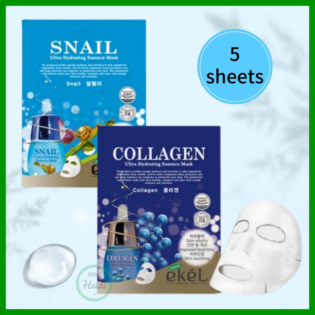 เกาหลี เกาหลี 🇰🇷 Korea Premium Mask Sheet Facial Sheet Mask Snail Mask Sheet / Red Ginseng Mask Shee