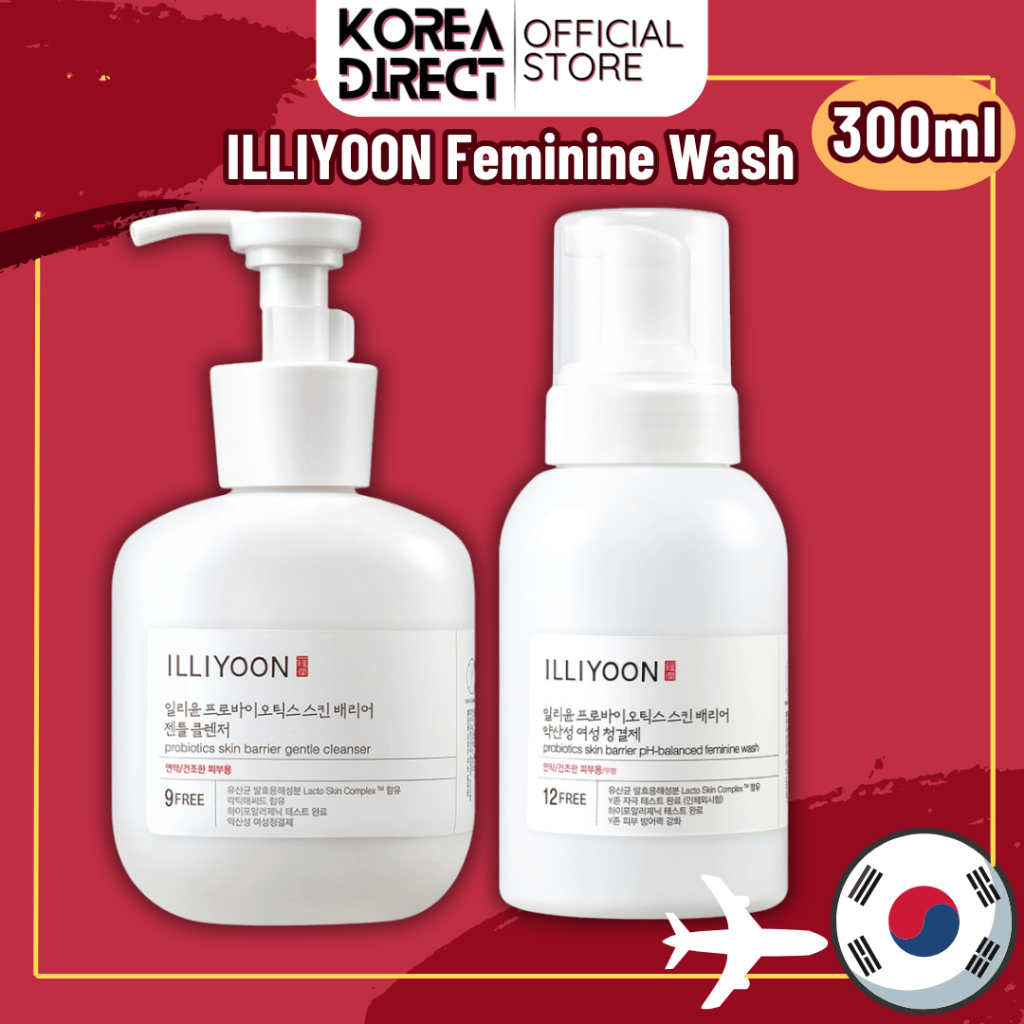 Illiyoon โปรไบโอติก Skin Barrier PH-balanaced Feminine Wash 300ml, ILLIYOON โปรไบโอติก Skin Barrier Gentle Cleanser 300ml
