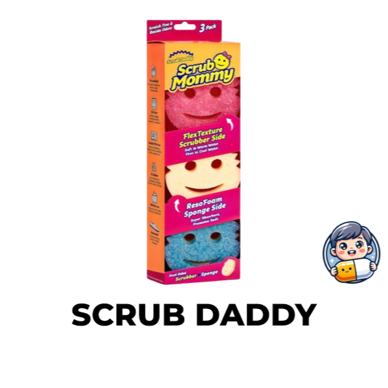 Scrub DADDY Scrub Mommy Cleaning Sponge สีสุ่ม 3 ชิ้น