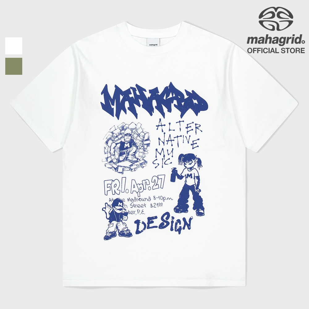 [MAHAGRID] STREET CREW TEE_Unisex_สไตล์เกาหลี