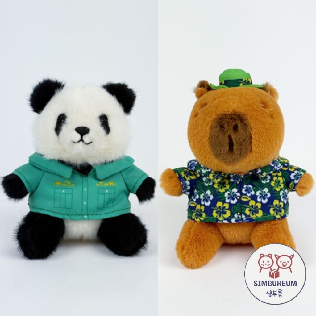 [Everland] พวงกุญแจตุ๊กตา Panda Zookeeper เกาหลี / Capybara Amazon Plush Key Holder