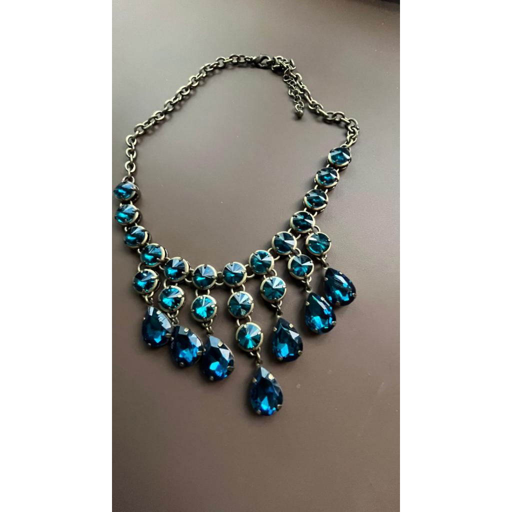สร้อยคอ Statement Bib สีฟ้า Teal