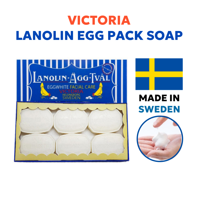 VICTORIA Sweden สบู่ลาโนลินแพ็คไข่ใหม่ 50g x 6ea - กระชับรูขุมขนและควบคุม Sebum