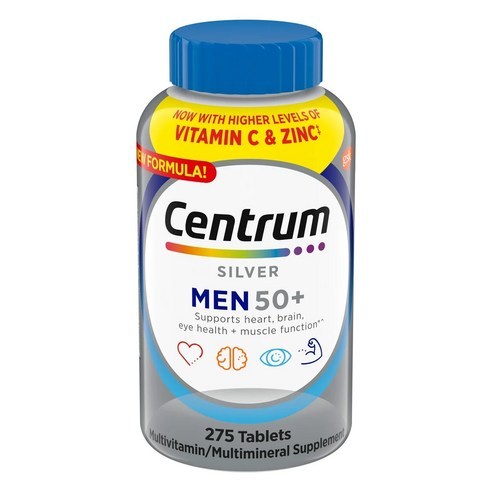 Centrum Silver Men 50+ Multivitamin Tablets, 275 Count, Made in USA