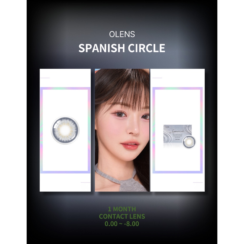 [OLEN] คอนแทคเลนส์ 1 เดือน <SPANISH CIRCLE> (สีเทา)(2P)(13.3mm)