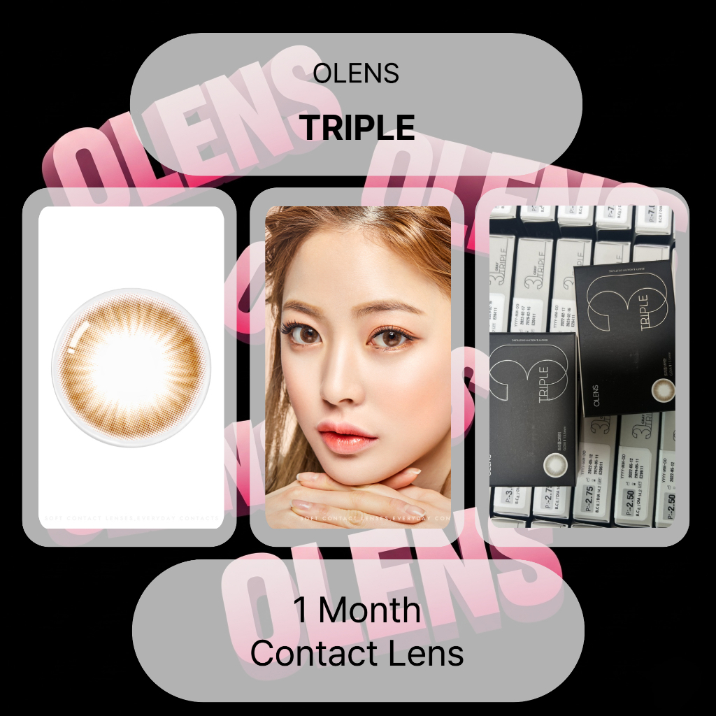 Olens Triple 1 Month คอนแทคเลนส์ สีน้ําตาล 2P 13.5mm