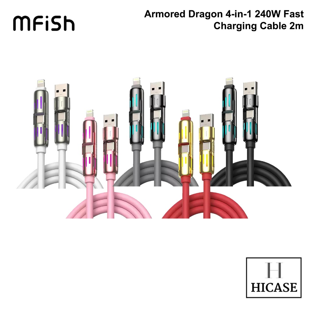 MFISH Armored Dragon 4-in-1 240W สายชาร์จเร็ว 2m