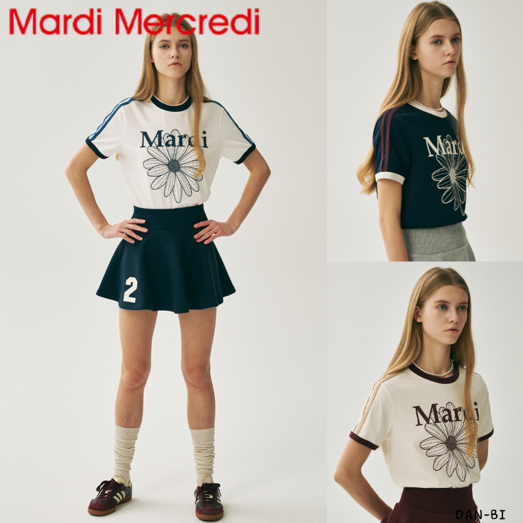*ใหม่* [MARDI MERCREDI] LINGER TSHIRT FLOWERMARDI_3color / สินค้า KR แท้ 100% / จัดส่งรวดเร็วจาก KR!