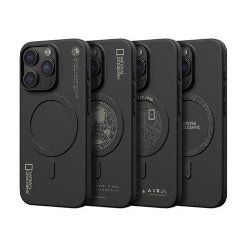 National Geographic - เคสสีดํา Magnetic Ultra Slim Fit เข้ากันได้กับ iphone 16 15 pro max plus บาง