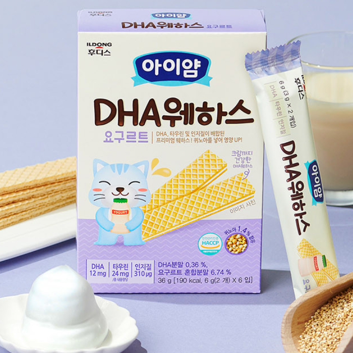Korea ILDONG Babys DHA เวเฟอร์โยเกิร์ต 12 ชิ้น