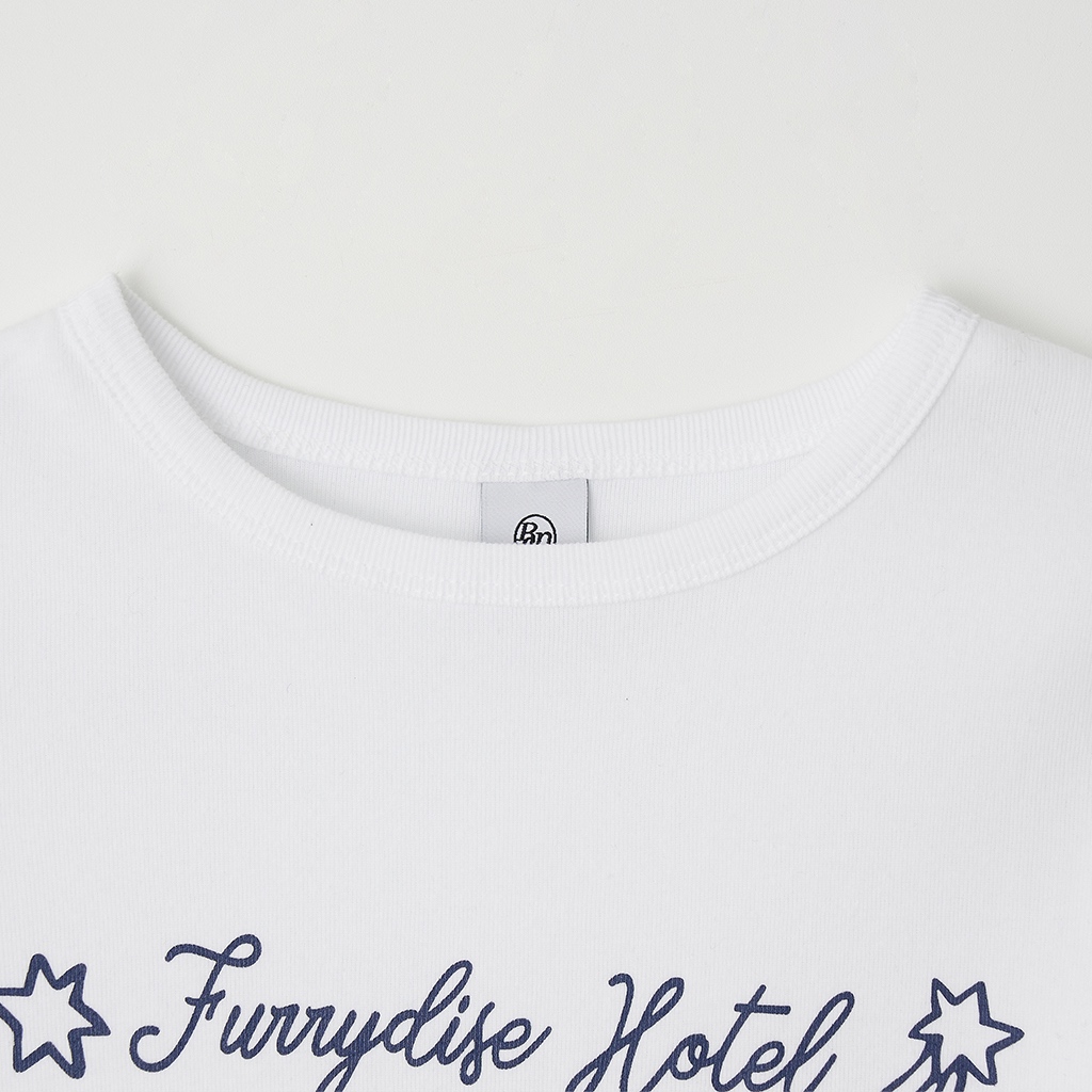 [RONRON] DOODLE LETTERING SLIM CROP T SHIRT / 3colors — صورة 5