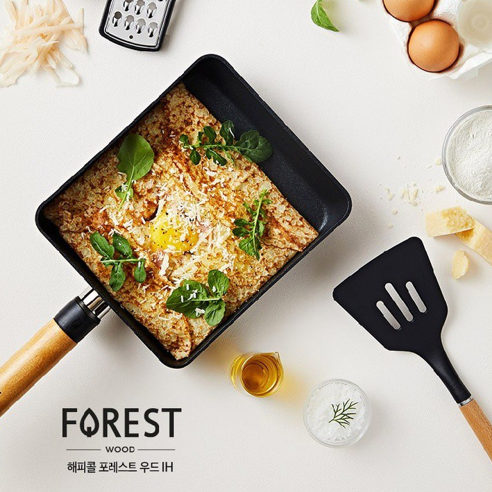 กระทะไข่ม้วนไม้ Happy Call Forest IH 21cm