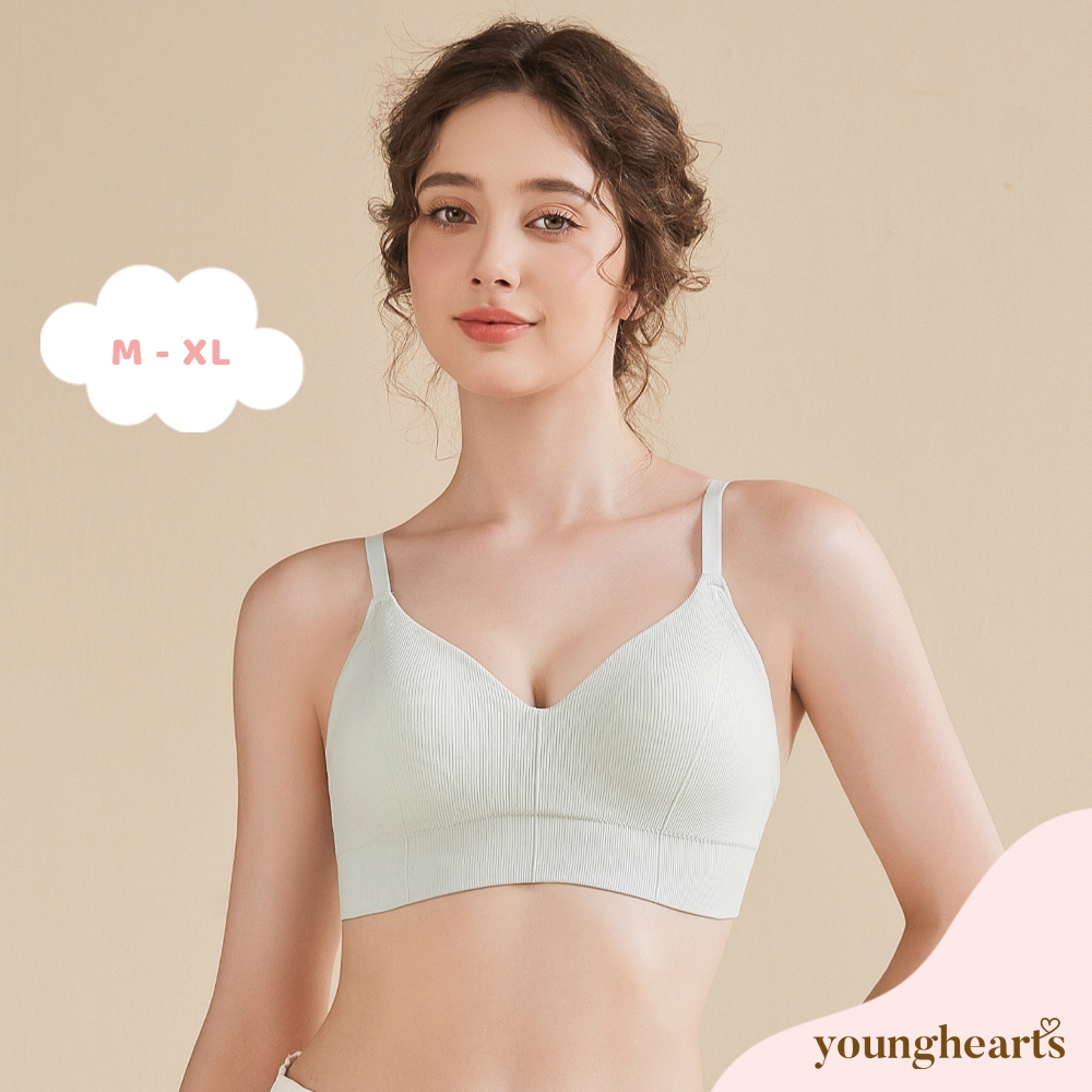 Young Hearts Young Curves Basic Rib Bralette พร้อมตะขอหลัง C02-100274 *ล้างสต๊อก พ.ย.