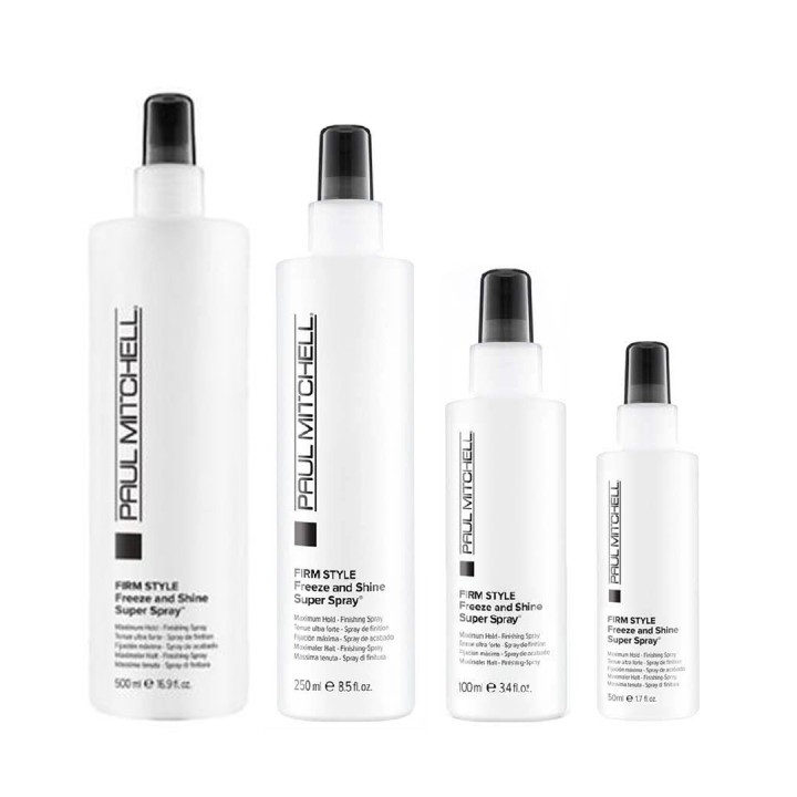 PAUL MITCHELL สเปรย์จัดแต่งทรงและเพิ่มความเงางาม Freeze and Shine Super Spray (100ml + 50ml / 250ml / 500ml ) - สเปรย์จัดแต่งทรงผม / ติดทนนาน / ส่วนผสมจากธรรมชาติ