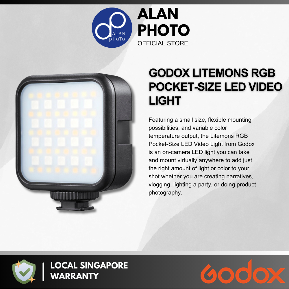 Godox Litemons RGB ไฟวิดีโอ LED ขนาดพกพา [LED6R] / Litemons Bi-Color Pocket-Size LED Video Light [LE
