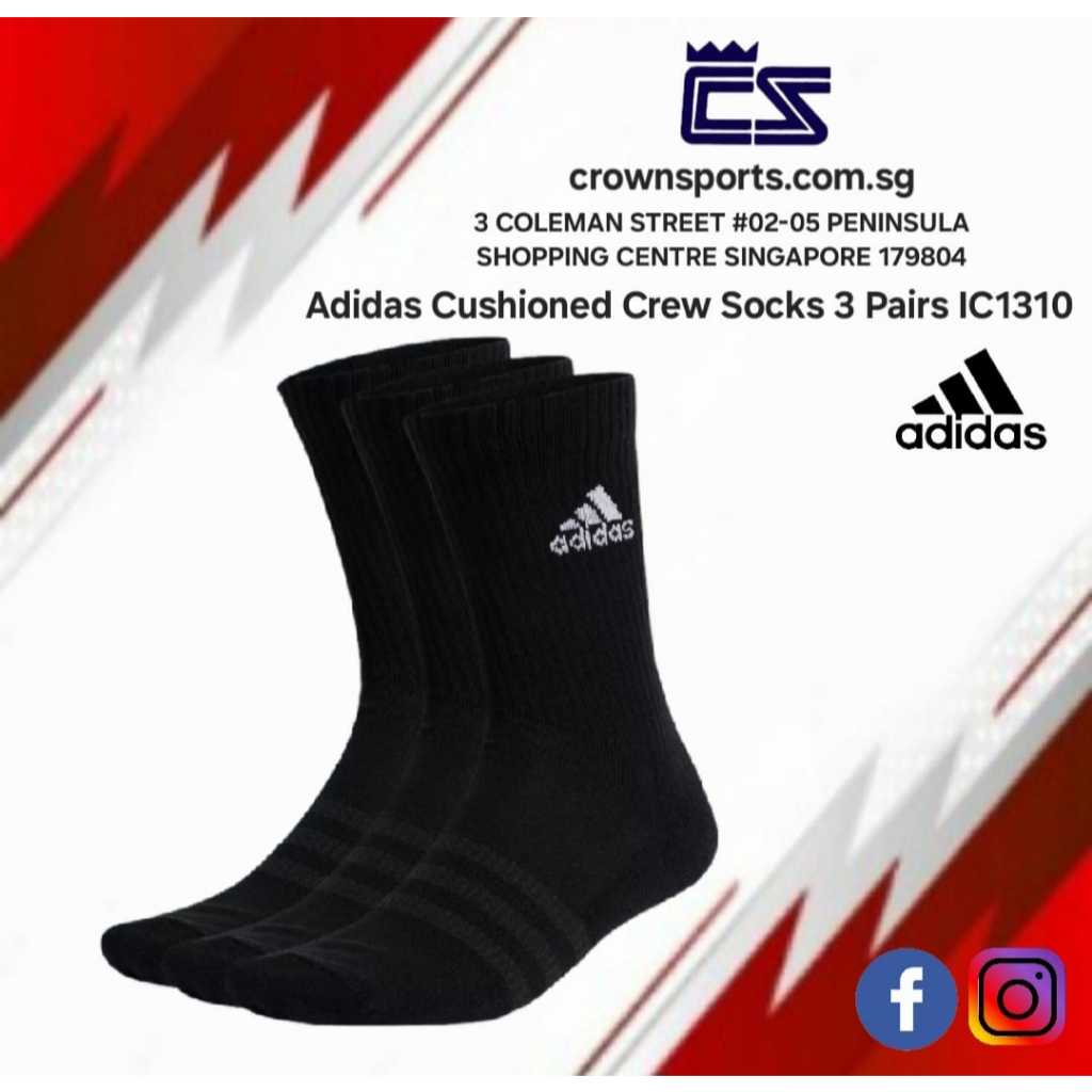Adidas Cushioned Crew Socks 3 คู่ - IC1310