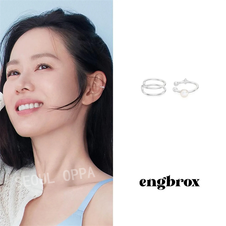KOREA [ ENGBROX ] [silver925] ชุดคล้องหูมุกลูกบาศก์ / Son Ye Jin pick ของแท้ 100%