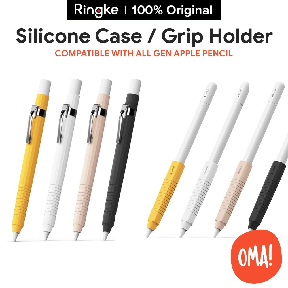 Ringke Apple Pencil Silicone Drafting Case & Grip ใช้งานได้กับ Pencil Pro, Pencil USB-C, Pencil 2nd 