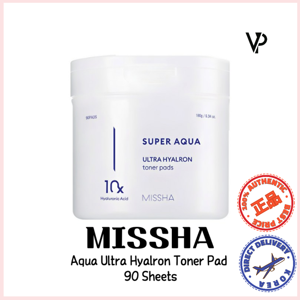 [MISSHA]Aqua Ultra Hyalron Toner Pad, Peeling Toner Pad ,Peeling Serum, 90 แผ่น