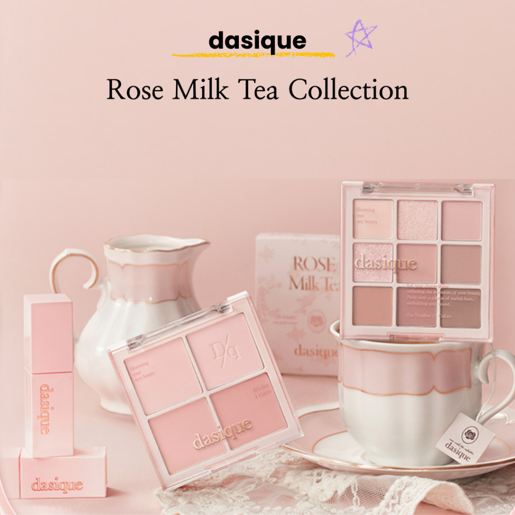 [dasique] Rose Milk Tea Collection – Shadow Palette + Blending Mood Cheek + Juicy Dewy Lip Tint