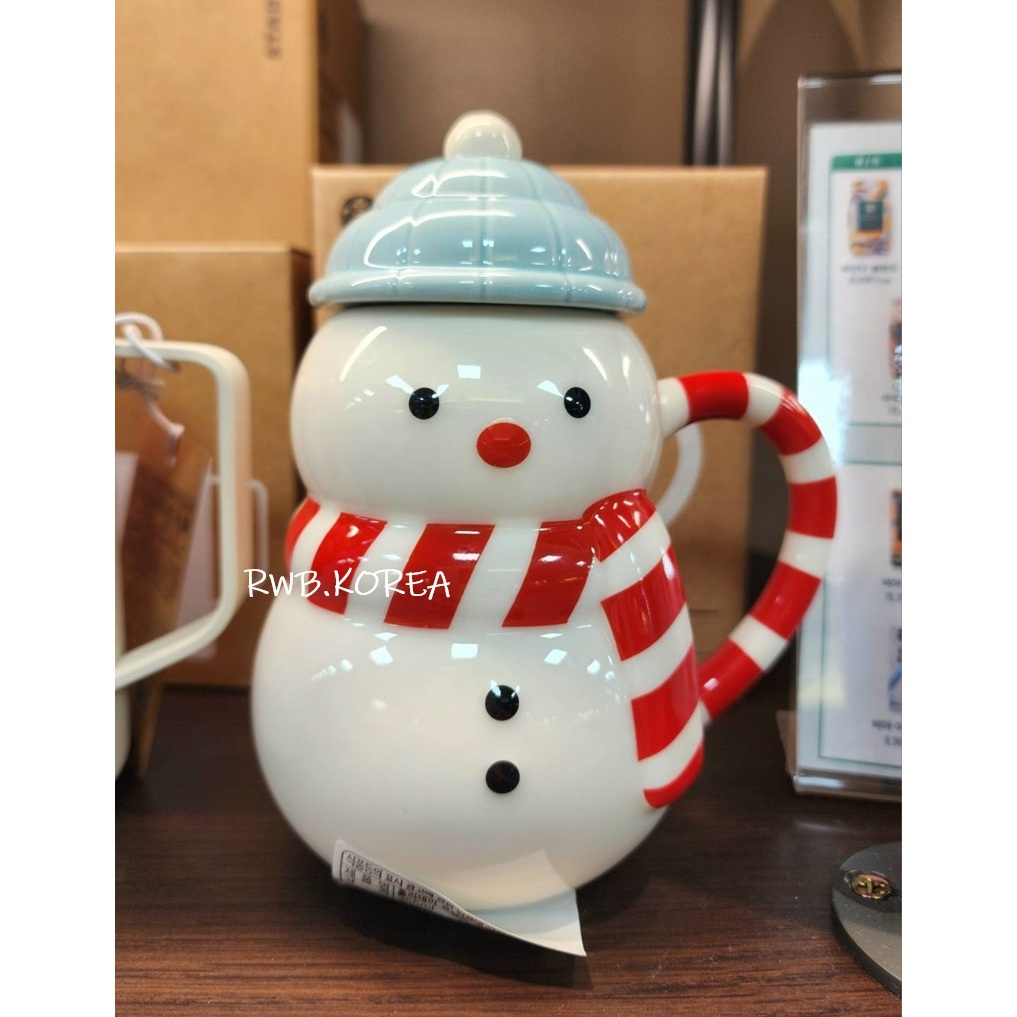 【พร้อมส่ง】2024 แก้วสตาร์บัคส์เกาหลี Starbucks Korea Holiday Friends Snowman Lid Mug 355ml/ 12oz