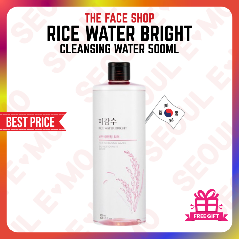 *ดีที่สุด* The FACE SHOP Rice Water Bright Mild Cleansing Water 500ml