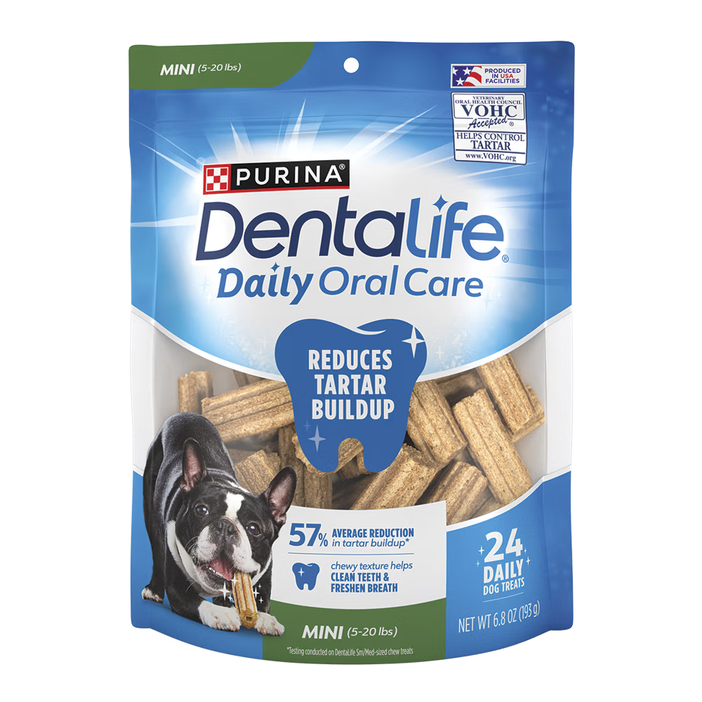 [Purina] DentaLife Daily Oral Care Chew Treats for Mini Dogs 193g(24p) / ขนมเคี้ยวสำหรับขัดฟัน ช่วยให้ลมหายใจสดชื่นและต่อต้านหินปูน