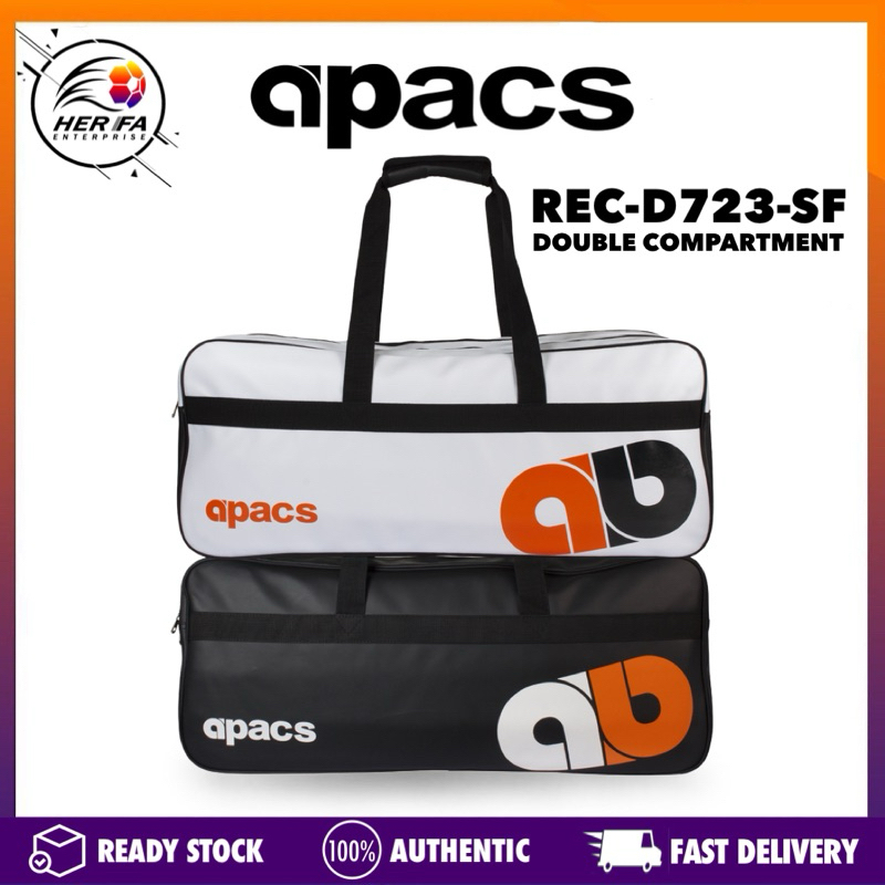APACS REC-D723-SF กระเป๋าช่องคู่ความร้อนเงินฟอยล์ 8 ชิ้นแร็กเก็ตกระเป๋าแบดมินตัน REC D723 SF