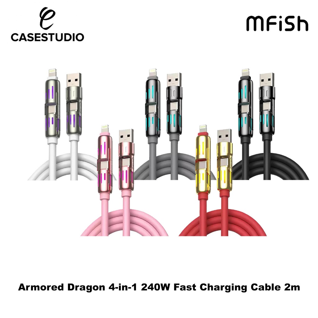 MFISH Armored Dragon 4-in-1 240W สายชาร์จเร็ว 2m