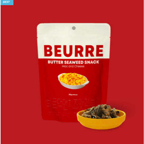 [BEURE] ขนมสweed เกาหลี (50gx3), แม็คและชีส, บัตเตอร์แอนด์กรีนหัวหอม, ไก่เค, จิมบัค
