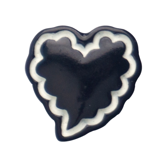 Y-22 ปุ่ม Outline Heart Black (2 X 2 Cm) WiLLBee CLIPPON Soft Charms อะไหล่ตกแต่งรองเท้า