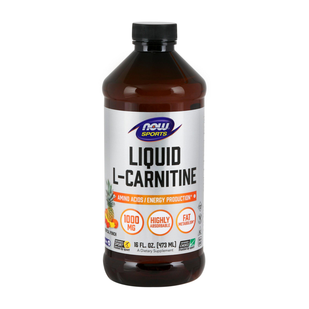 Now Foods Liquid L-Carnitine 1000mg Tropical Punch Vegan, 473ml