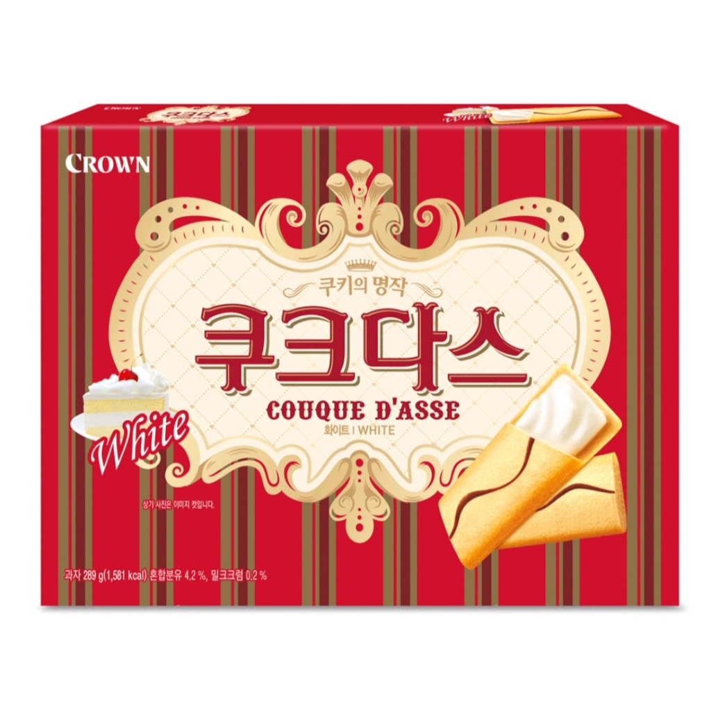 [Crown] Couque Disasse (289g, 34pcs x 1/2/3 Box) Koreas Beloved Chocolate Wave Cookies